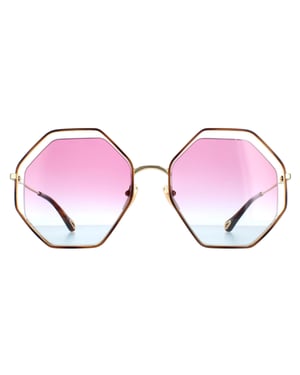Chloe Round Dames Goudblauw roze gradiënt Ch0045s