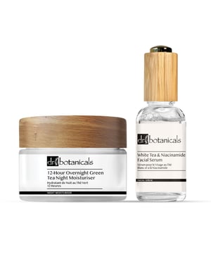 Dr. Botanicals Anti-aging vochtinbrengende crème en gezichtsserumset op plantaardige basis