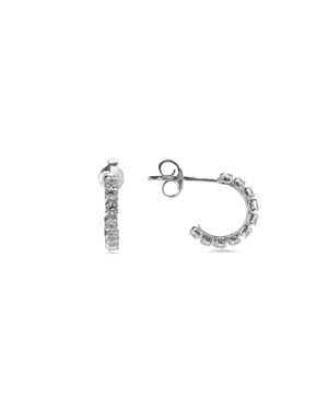 Luxenter Sterling zilveren 925 oorbellen met gerhodineerde briljant zirkonia - Essential