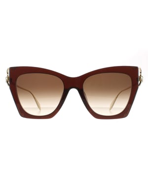 Alexander McQueen Cat Eye Dames Bruin Gold Bruin Gradient AM0375S