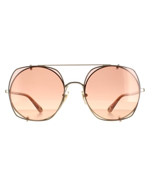 Chloe Aviator Dames Gold Bruin Gradient Ch0042s