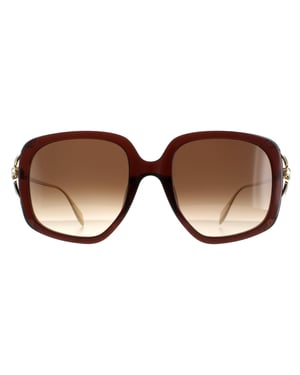 Alexander McQueen Square Dames Bruin Gold Bruin Gradient AM0374S