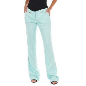 Lange linnen broek met uitlopende onderkant 70DBF0490-L041 vrouw