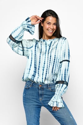 Caroline Tensen Montana Print Blouse Navy