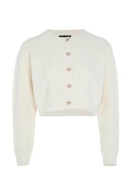 Mymo Vest met fantasiegaren Dames wolwit