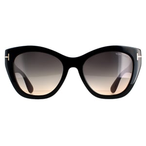 Tom Ford Cat Eye Womens Shiny Black Smoke Gray Gravient FT0940 Cara zonnebril