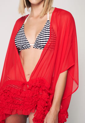 Herita Kimono met Ruches - Rood