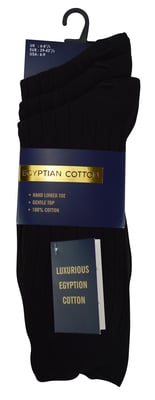 Set van 6 herensokken van 100% naadloos Egyptisch katoen - Zwart