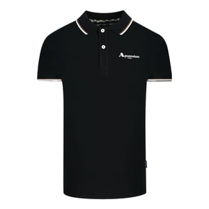 Aquascutum London getipt zwart poloshirt