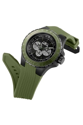 Invicta Aviator 39302 Heren Horloge - Quartz Uurwerk - Roestvrij Staal met zwarte Wijzerplaat - 50mm