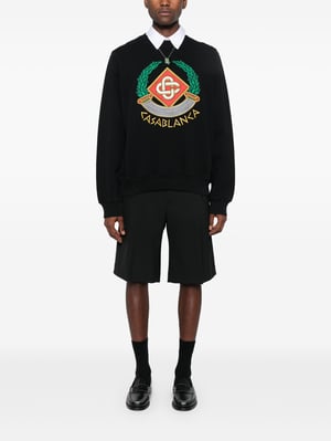 Casablanca Casa Crest Geborduurd Sweatshirt in Zwart