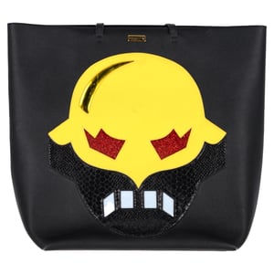 Stella McCartney Superstellaheroes Tote Kanarie in Zwart Faux Leer