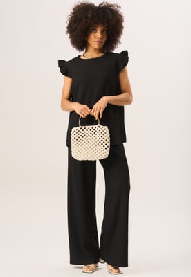 Oversized top met ruches en mouwen