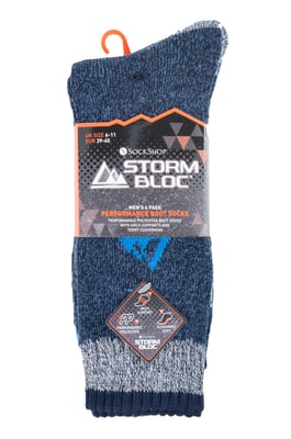 Storm Bloc - Set van 4 wandelsokken met demping voor heren - Marineblauw