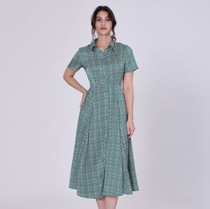 Vintage grafische printshirtjurk