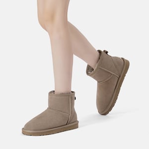 EVER AU Dames Leren Korte Laarzen - Ostrich