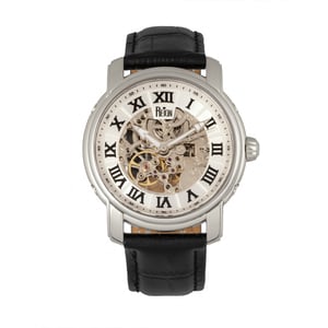 Reign Kahn automatisch skelet horloge met leren band