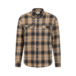 Mountain Warehouse Heren Overhemd met lange mouwen in molton (Geel)
