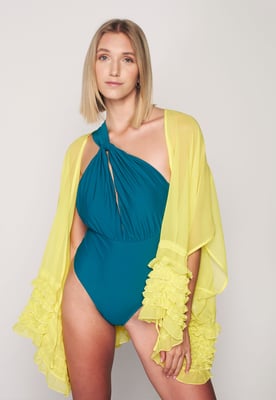 Herita Kimono met Ruches - Geel