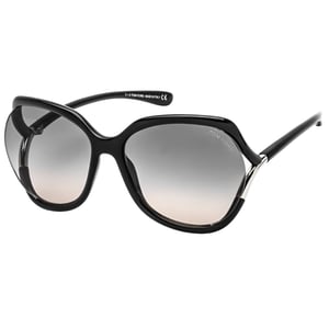 Tom Ford Gradient Smoke Lens Glanzend zwarte zonnebril