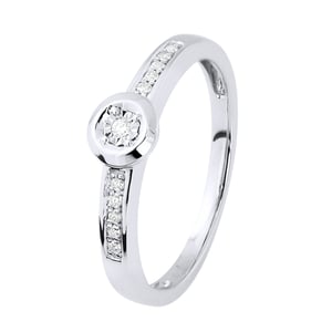 Diamond Solitaire ondersteund 0060 0,50 Cts Cts Illusion White Gold