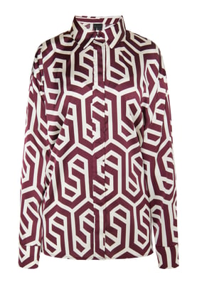 Dreimaster overhemdblouse Dames Gebroken witte Bordeaux