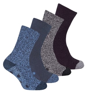 Sock Snob 4 Paar Heren Antislip Pantoffel Gezellige Sokken - Grijs Blauw