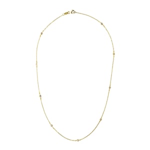 Collar afwisselend kabel ketting Diamonds 0,18 Cts Yellow Gold 18k