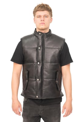 Klassiek leren puffervest voor heren - Nottingham