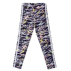 Girl's adidas Originals Junior Allover Print Leggings in Purple white