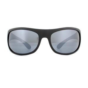 Polaroid Sport Wrap Heren Mat Black Grijs Zilver gepolariseerde spiegel zonnebril