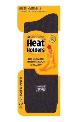 Heat Holders Lite - Dunne thermo herensokken - Houtskool