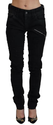 John Galliano Zwarte Katoenen Middelhoge Skinny Slim Fit Jeans voor Vrouwen
