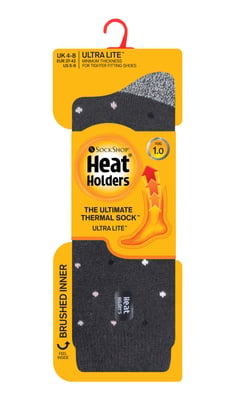 Heat Holders Dames Ultra Lite thermo geklede sokken - Houtskoolvlekken (Bessen)