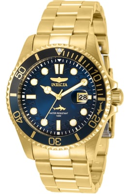 Invicta Pro Diver 30810 Heren Horloge - Quartz Uurwerk - Roestvrij Staal met blauwe Wijzerplaat - 43mm
