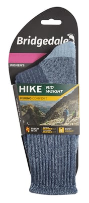 Bridgedale - Dames Wandeling Middengewicht Merino Wol Sokken - Blauw