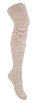 Steven - Dames 1 Paar Over De Knie Wol Sokken | Winter Warme Lange Sokken - Beige