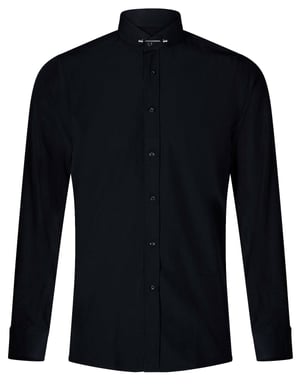 Heren club kraag zwart shirt jaren 1920 Peaky Blinders met Bar Poplin Pin Smart