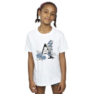 Disney Meisjes Alice In Wonderland Letter A Katoenen T-Shirt (Wit)