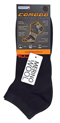 Merinowol hardloopsokken | Comodo | Lichtgewicht gedempte enkelsportsokken voor heren en dames - Zwart