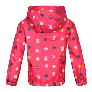 Regatta Kinder/Kinderen Peppa Pig Polka Dot Waterdichte Jas met Kap (Blush Rood)