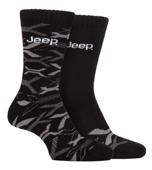 Heren Bamboe Werkboot Sokken | Jeep | Zachte en Ademende Dikke Stevige Kussensokken, Gebreide Ribbels Style Wandelsokken - Zwart / Charcoal