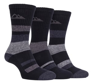 Set van 3 wandelsokken van katoen met gewatteerde zool voor dames - SBLS031BLK
