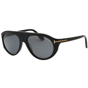 Tom Ford Smoke Lensed glanzende zwarte zonnebril