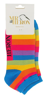Mr Heron - BamboeRegenboogTrainersokken voor heren - Regenboog
