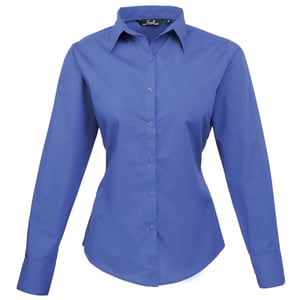 Premier Dames/Dames Popeline Blouse met Lange Mouwen (Koninklijk)