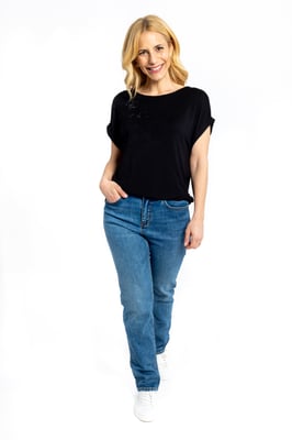 Sterrensprong T-shirt met korte mouwen - Zwart