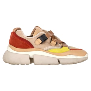 Chloé Sonnie Lage Sneakers in Multicolor Leer en Gaas