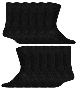 IOMI - 12 paar Gentle Grip Top Diabetische Sokken - Zwart