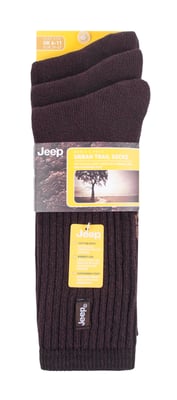 Jeep - Set van 3 vintage katoenen herensokken met kussens - Bruin / Aarde